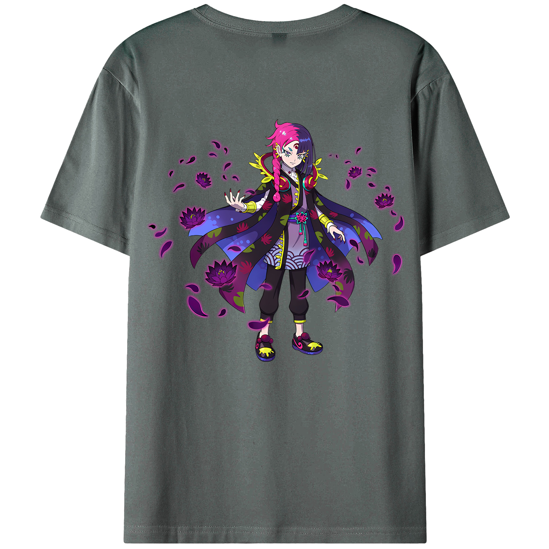 （画像用） 妖怪ウォッチ Yo-kai Watch 綿100％ メンズ半袖Tシャツ（バックプリント） 通気性